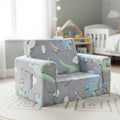 Tiita 2-In-1 Kids Sofa Bed Chair, Foldable Plush Lounger with Comfy Armrest, Machine Washable, Stackable, Multipurpose Furniture for Various Rooms