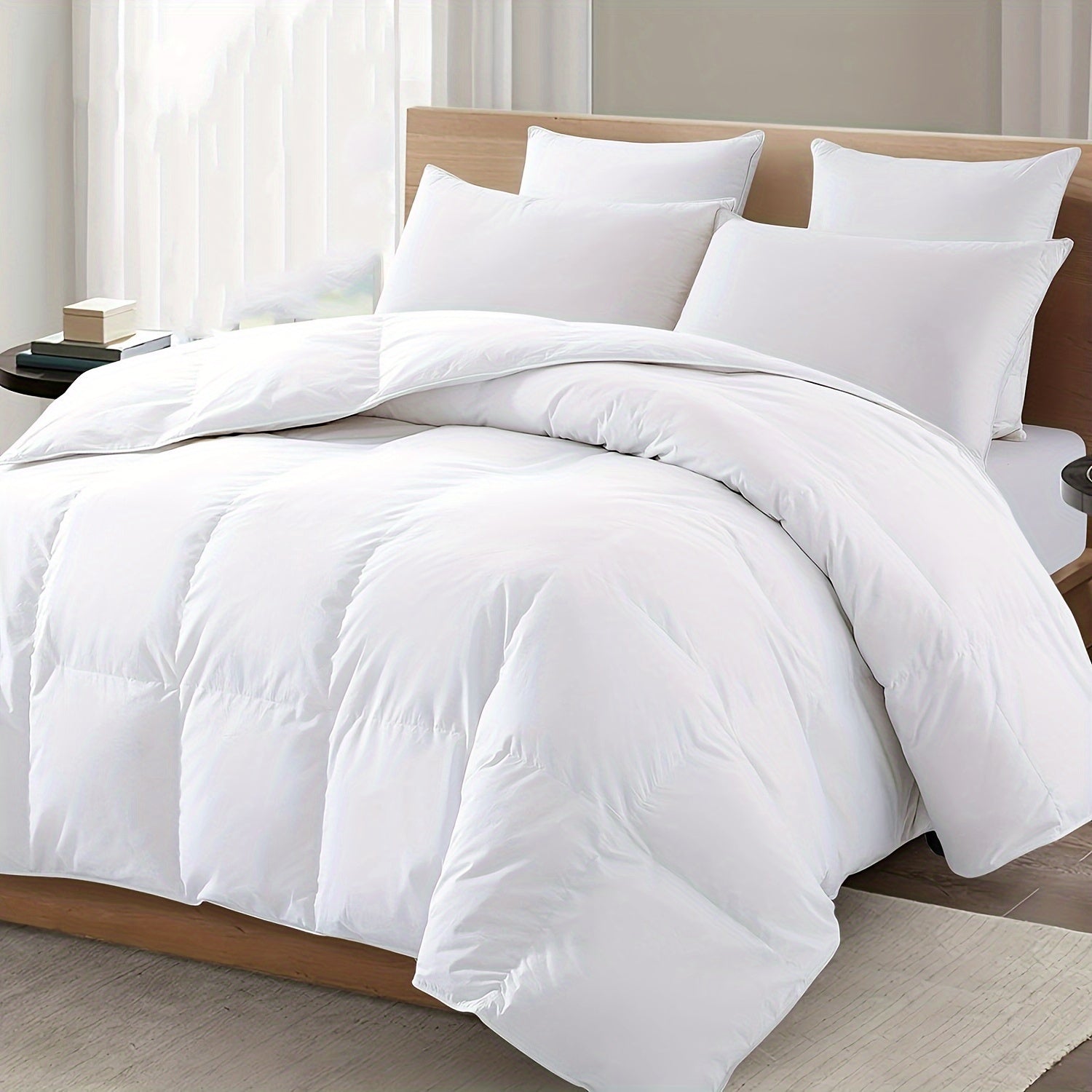 1pc Luxury Contemporary Style Comforter, All-Season Down Alternative Comforter, Soft And Warm, Plush Microfiber Fill, Quilted Duvet Insert, Machine Washable - Cozy Bedding for Home Bedroom Decor