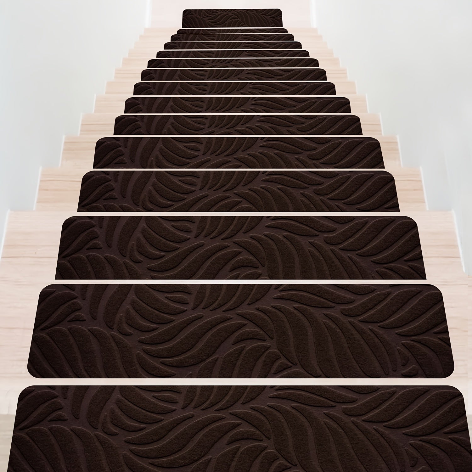 Non-Slip Stair Mats 30x8 Inch Set of 7 or 15 – Washable Indoor Stair Treads with Self-Adhesive Tape for Wooden Steps, Home & Office Safety Staircase Protection Cover