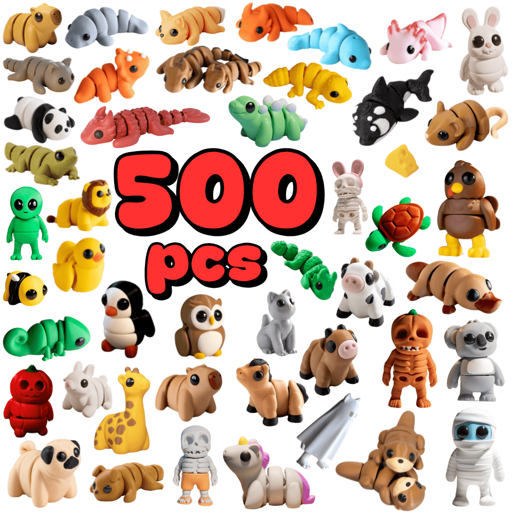 100 PCS Random Mini Fidget Toy Pack – Cute Mixed Animal & Creature Figures • 150+ Unique Models Available • New Styles Added Monthly • Fun for Kids & Adults • Party Favors, Classroom Rewards, Goodie Bags & Collecting