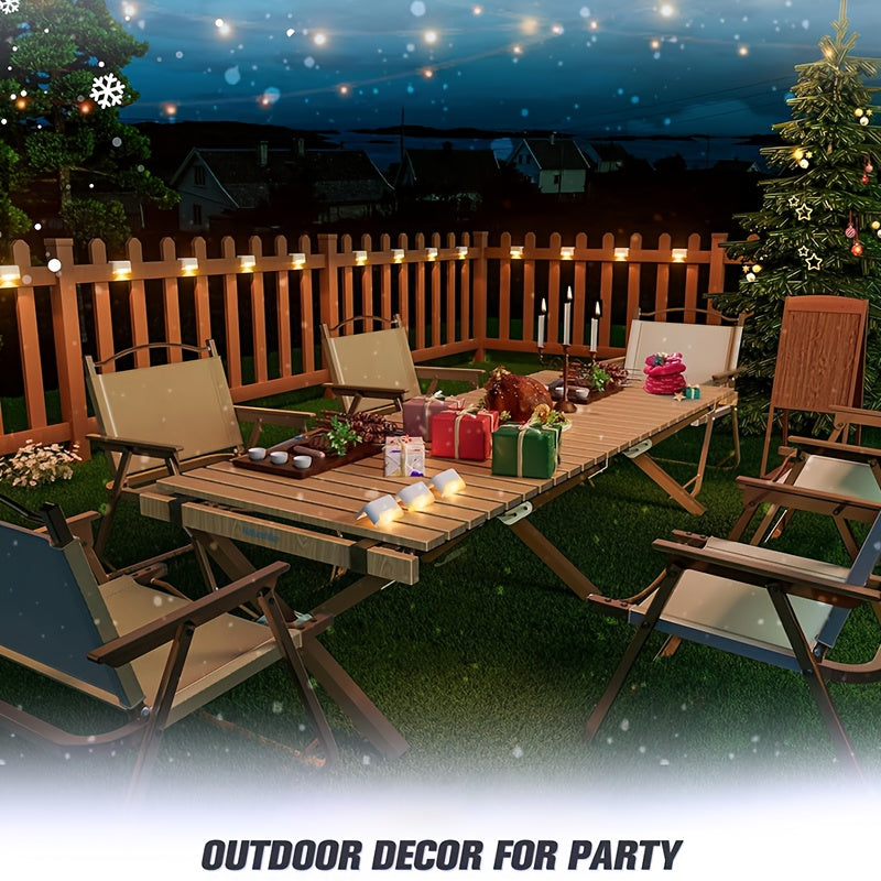 32/16/8pcs Solar Outdoor Lights, LED Solar Deck Lights, Solar Step Lights, IP44 Waterproof,Garden Decor for Outside,Solar Power Fence Lights for Stairs, Step, Fence, Yard, Patio, And Pathway(Warm White).Halloween and Christmas Decorations Outdoor.