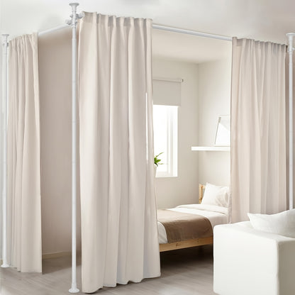 Tension Curtain Rod Floor to Ceiling No Drill – Adjustable Heavy Duty Freestanding Room Divider, 28-139" Wide 48-120" High, 55lb Capacity, Black & White | Canada
