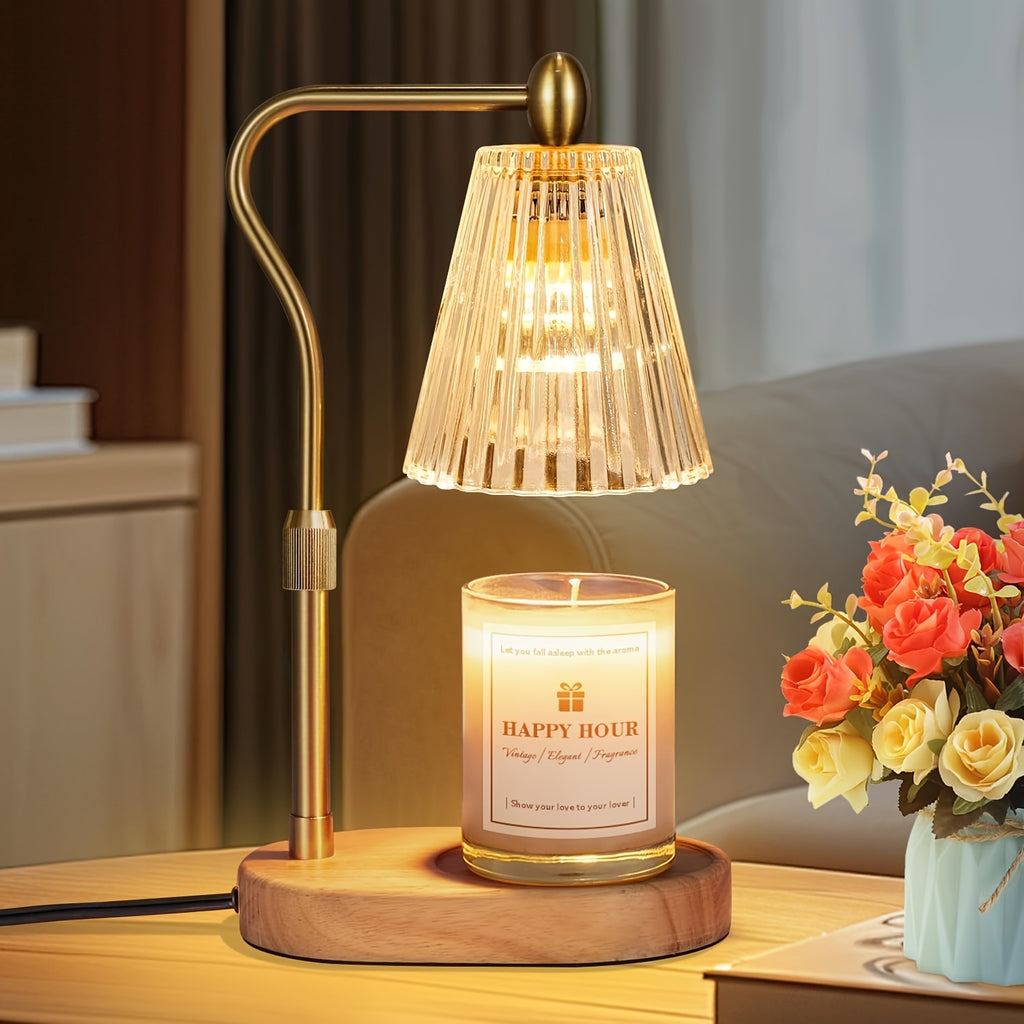 BANBERS Candle Warming Lamp with Timer Dimmer, Adjustable Height, Melting Lamp - Adjustable Height Glass Lamp, SUitable for New Home Bedroom, Scented Jar for Retro Home Decoration, A Gift for Women
