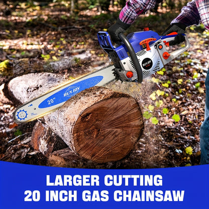 20 Inch Gasoline Chainsaw – High Performance Gas Powered Chain Saw for Tree Felling, Log Cutting, Firewood, Pruning & Heavy Outdoor Tasks | Powerful & Durable | Canada