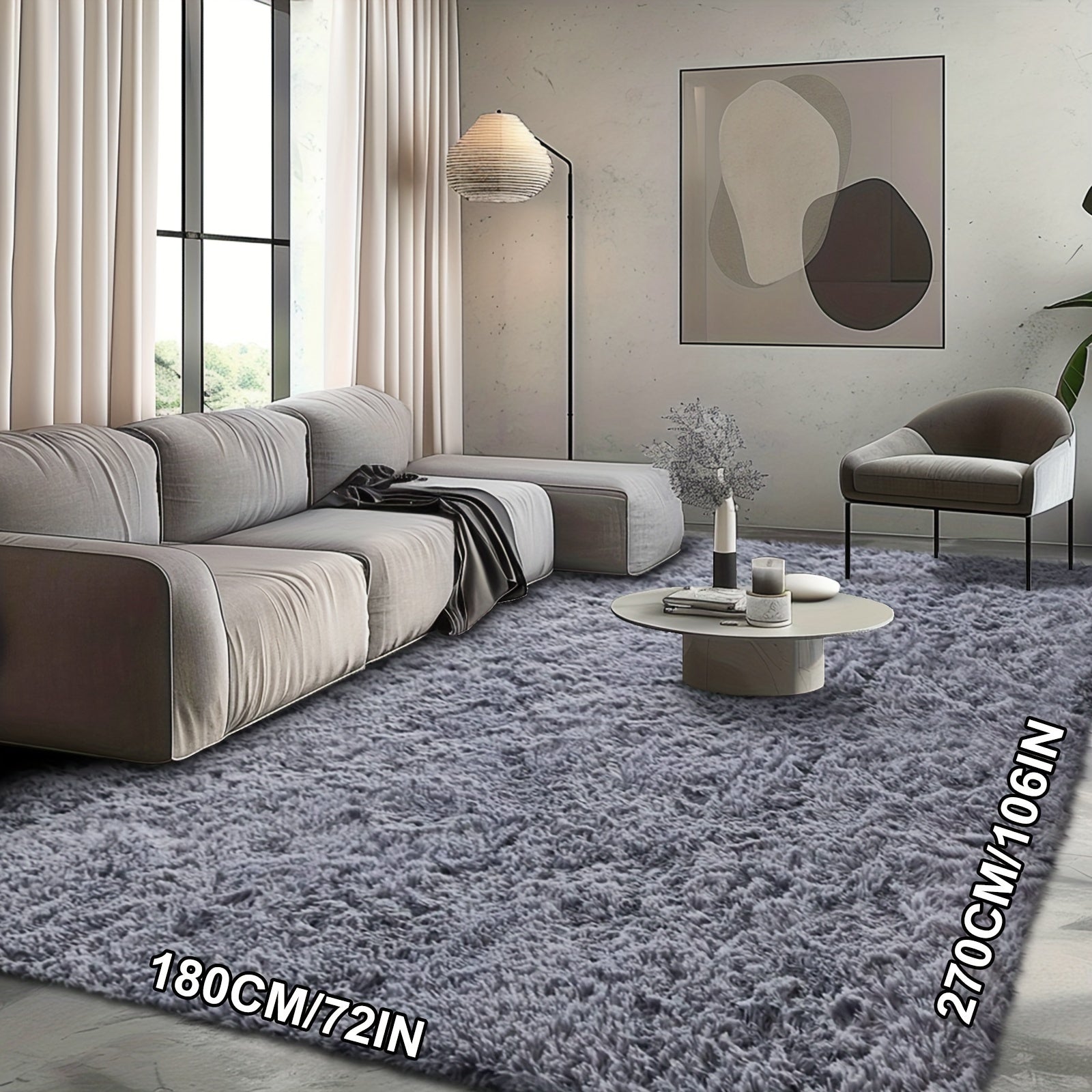 Fluffy Soft Area Rug – Luxury Non-Slip Indoor Carpet for Living Room, Bedroom & Home Decoration, Ultra-Plush Floor Rug, 7 Colours & 5 Sizes, Tie-Dye Black White Navy Blue Grey