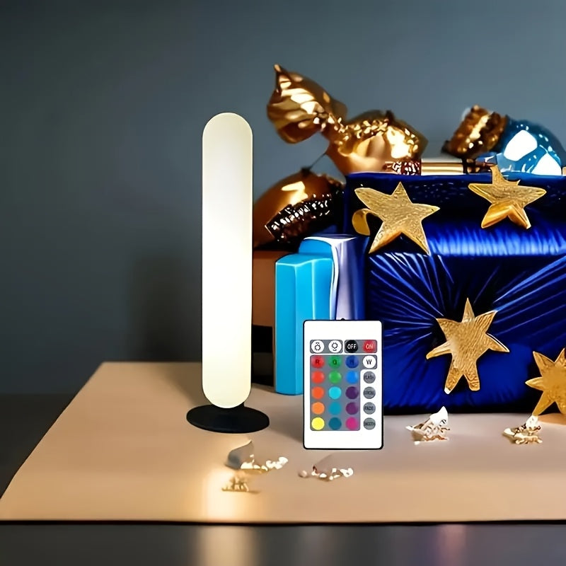 RGB LED Strip Light Geometric Table Lamp – USB Powered, Remote Control, Color-Changing Mood Light for Gaming, TV Backlighting, Room & Party Decoration