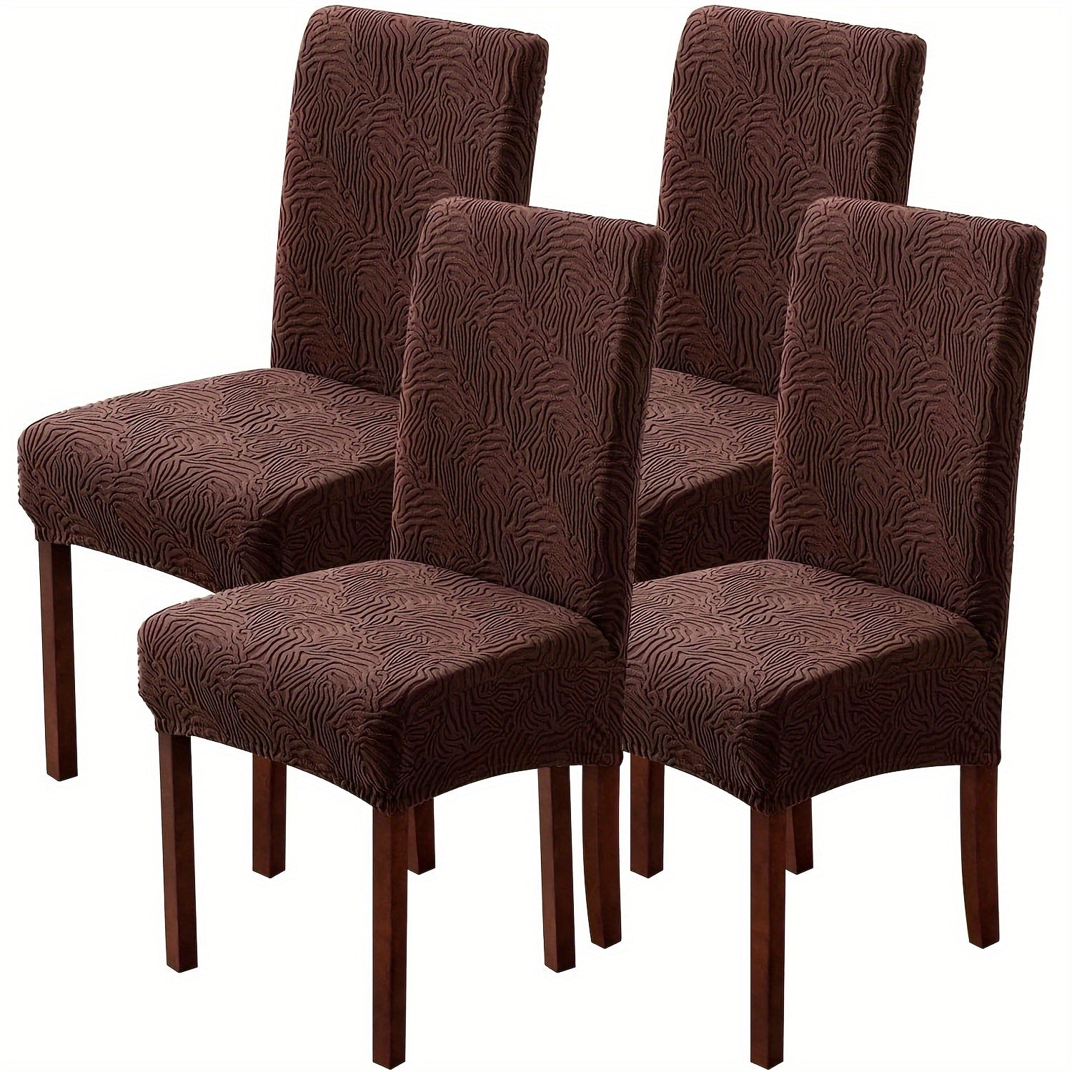 Waterproof Dining Chair Covers 4 or 6 Pack Stretch Jacquard Slipcovers - Removable Washable Chair Protector for Dining Room, Kitchen, Hotel & Restaurant