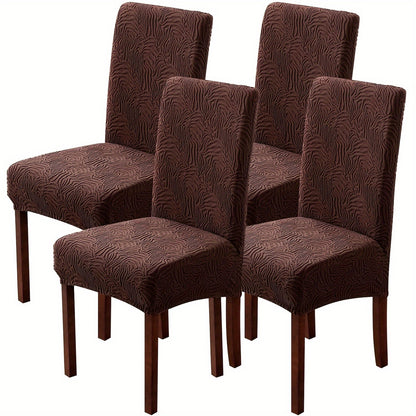 Waterproof Dining Chair Covers 4 or 6 Pack Stretch Jacquard Slipcovers - Removable Washable Chair Protector for Dining Room, Kitchen, Hotel & Restaurant
