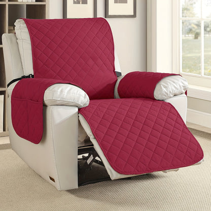 Recliner Chair Cover Non-Slip Sofa Protector with Pocket & Drawstring, Machine Washable Pet-Friendly Slipcover for Armchair to 4-Seater Sectional – 12 Colors