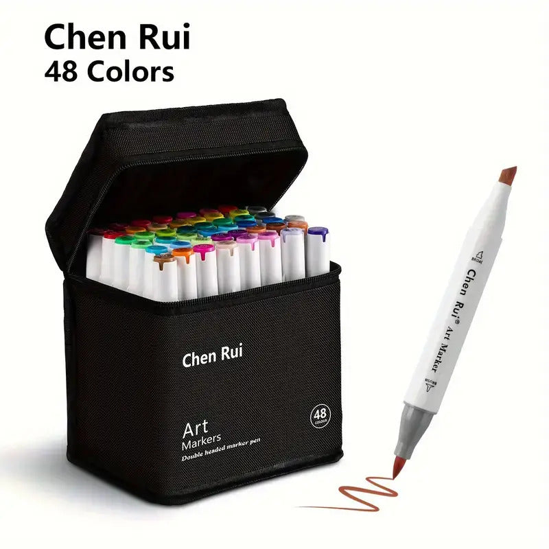 Marker Pens Art Supplies Set 48 to 168 Colors - Dual Tip Soft Brush & Fine Liner for Sketch, Illustration, Painting & Coloring, School Graduation Gift for Students & Artists