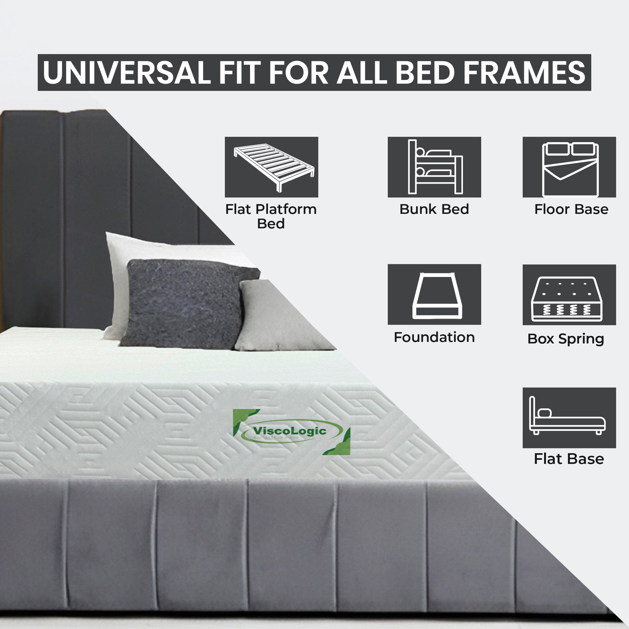 Twin, Full, Queen, King Size Mattress, Gel Infused Cool Sleep Supportive & Pressure Relief, Reversible Medium Firm Mattress in a Box