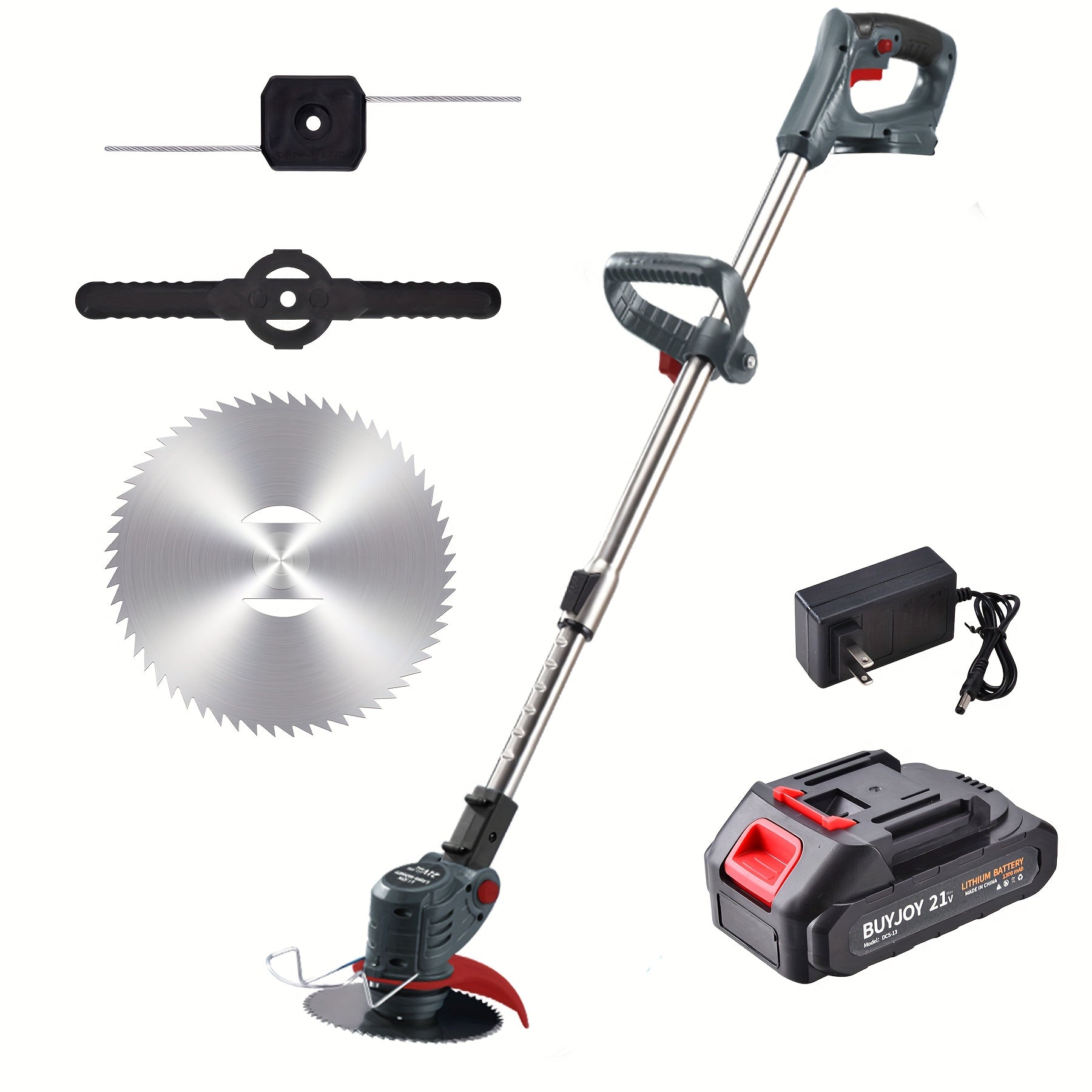 3-in-1 Cordless String Trimmer Lawn Mower & Brush Cutter with Dual Battery, Multiple Blade Types & Wheeled Design – Lightweight Electric Weed Eater for Lawn, Garden & Yard Trimming, Great Father's Day Gift