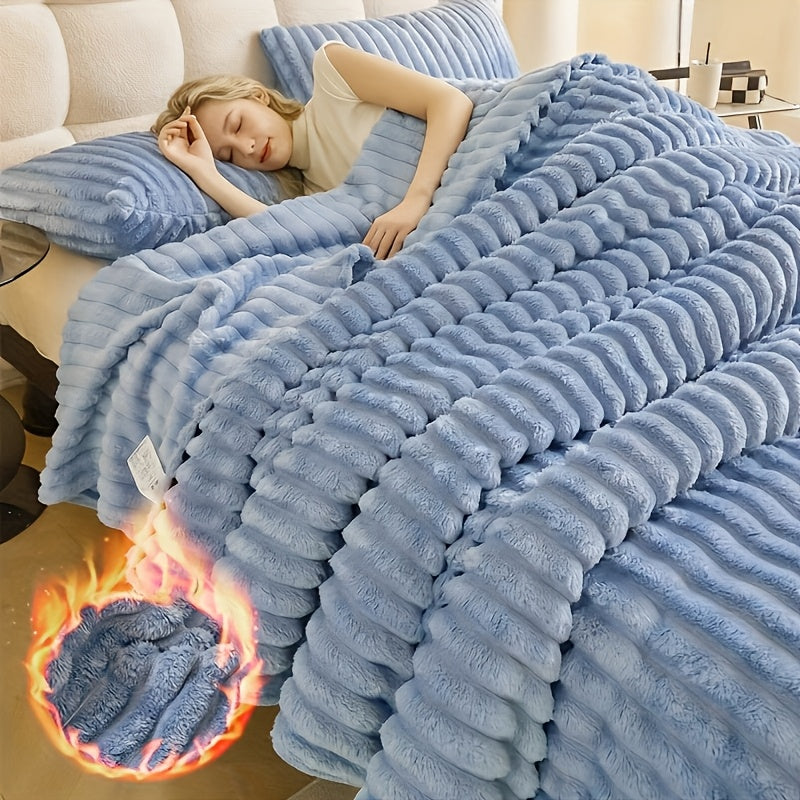 Extra Large Blanket 108 in X 90 in X 90 in Thickened Blanket Soft And Comfortable Faux Rabbit Hair Reversible Blanket Thermal Fleece Blanket Nap Blanket Air Conditioning Blanket Office Outdoor Camping Gift Blanket Perfect for All Seasons