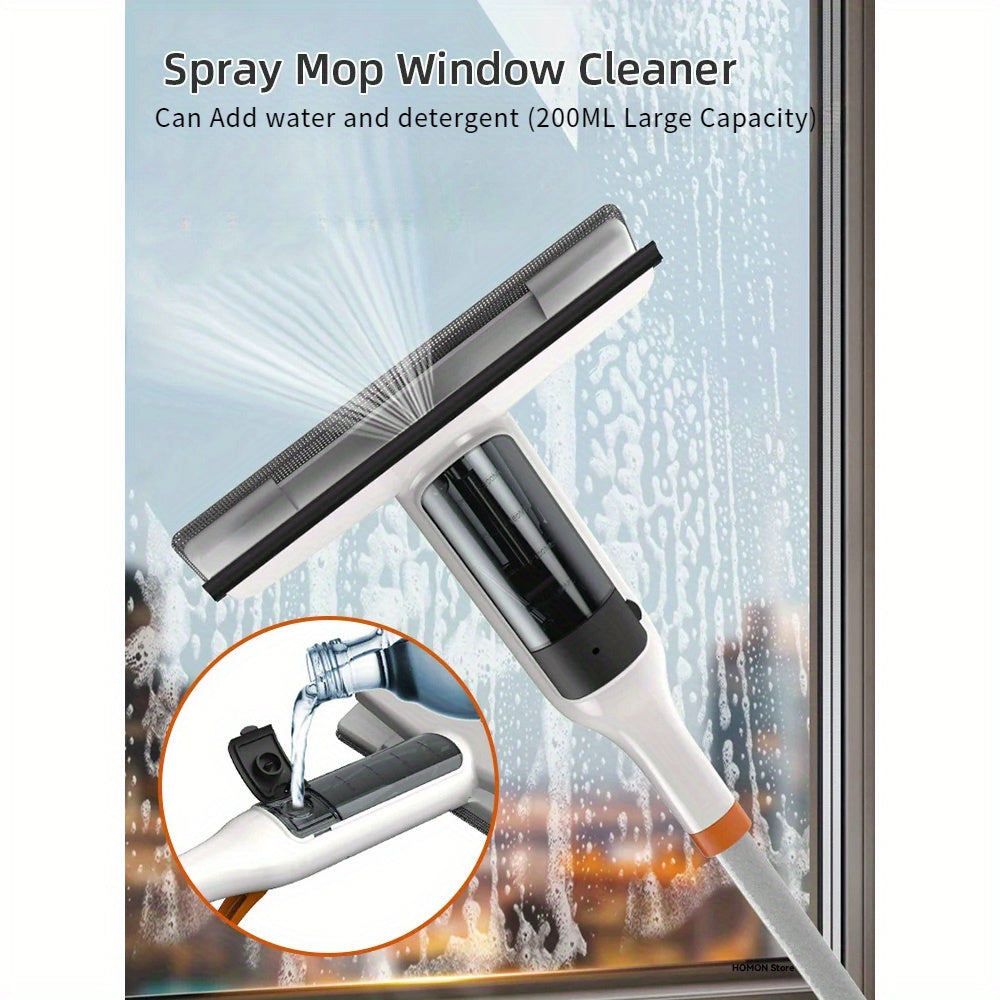 3-in-1 Glass Cleaning Kit - Durable Metal Pole, Silicone Scraper Included - Ideal for High Windows, Shower Doors & Car Windshields - Essential Home Cleaning Tool