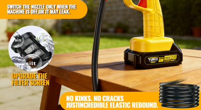 Cordless Lithium-Ion Pressure Washer Gun Portable High-Pressure Cleaning Machine with Ergonomic Grip, Rechargeable Battery – Ideal for Car Wash, Patio, Garden & Courtyard Outdoor Cleaning, Lightweight Handheld Design