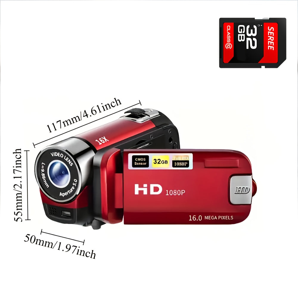 Latest 270° LED Flip Screen Digital Camera | Camera for Photography (cameras, Camaras Fotograficas): 16x Zoom, 1080P Full HD, 2.7" Display, HD Wide Angle Lens. Perfect for Outdoor Shooting, One-Touch Photo Upload to Phone, 2-in-1 Camera & Camcorder