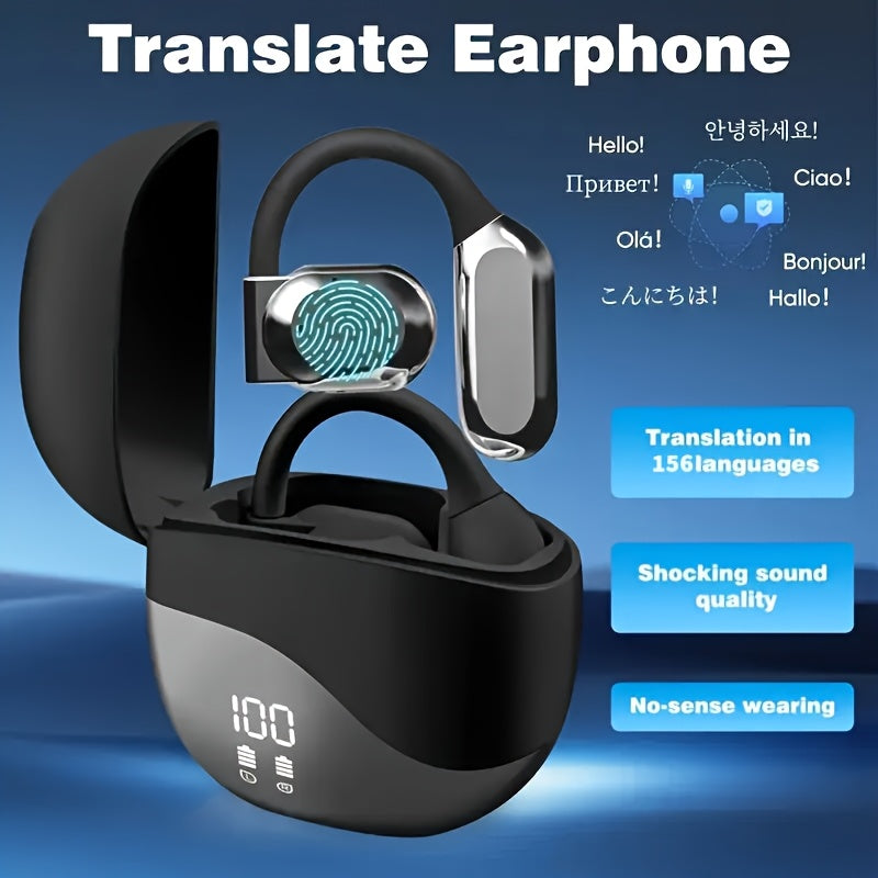 2025 AI Language Translator Earbuds Real Time, OWS 3-In-1 Translation Earbuds 156 Languages And Accents And Long Battery Life, Ideal for Travel And Business