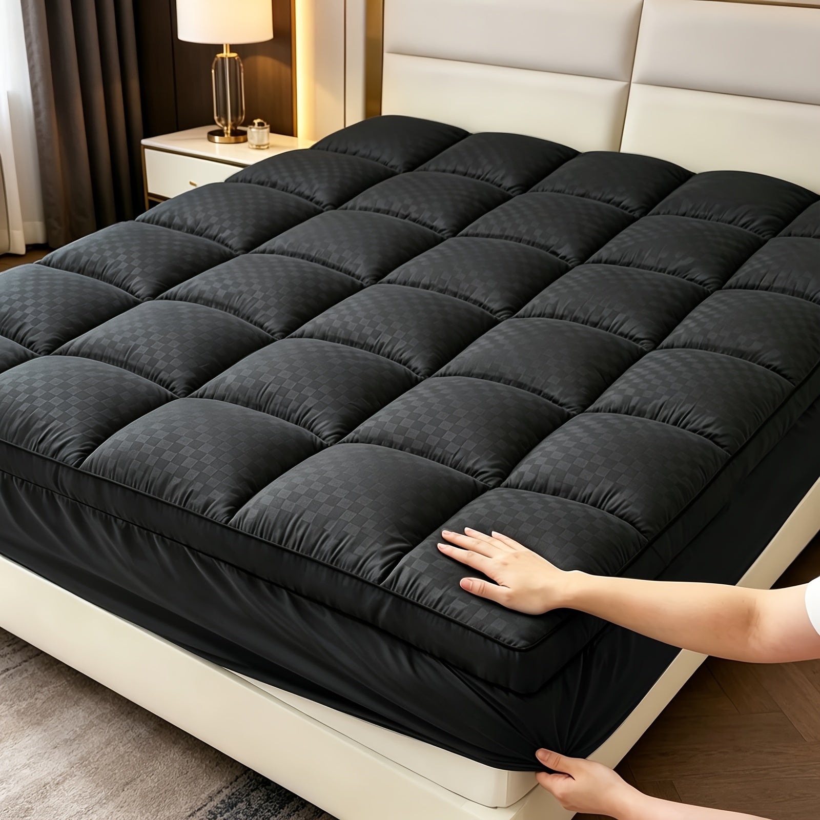 Deep Pocket Cooling Mattress Protector for Side & Back Sleepers – 8-21 Inch Fit, Breathable Pressure Relief & Spine Support, Machine Washable, Durable Fitted Mattress Cover for All Bed Frames & Sizes