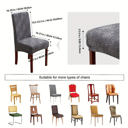 Waterproof Dining Chair Covers 4 or 6 Pack Stretch Jacquard Slipcovers - Removable Washable Chair Protector for Dining Room, Kitchen, Hotel & Restaurant