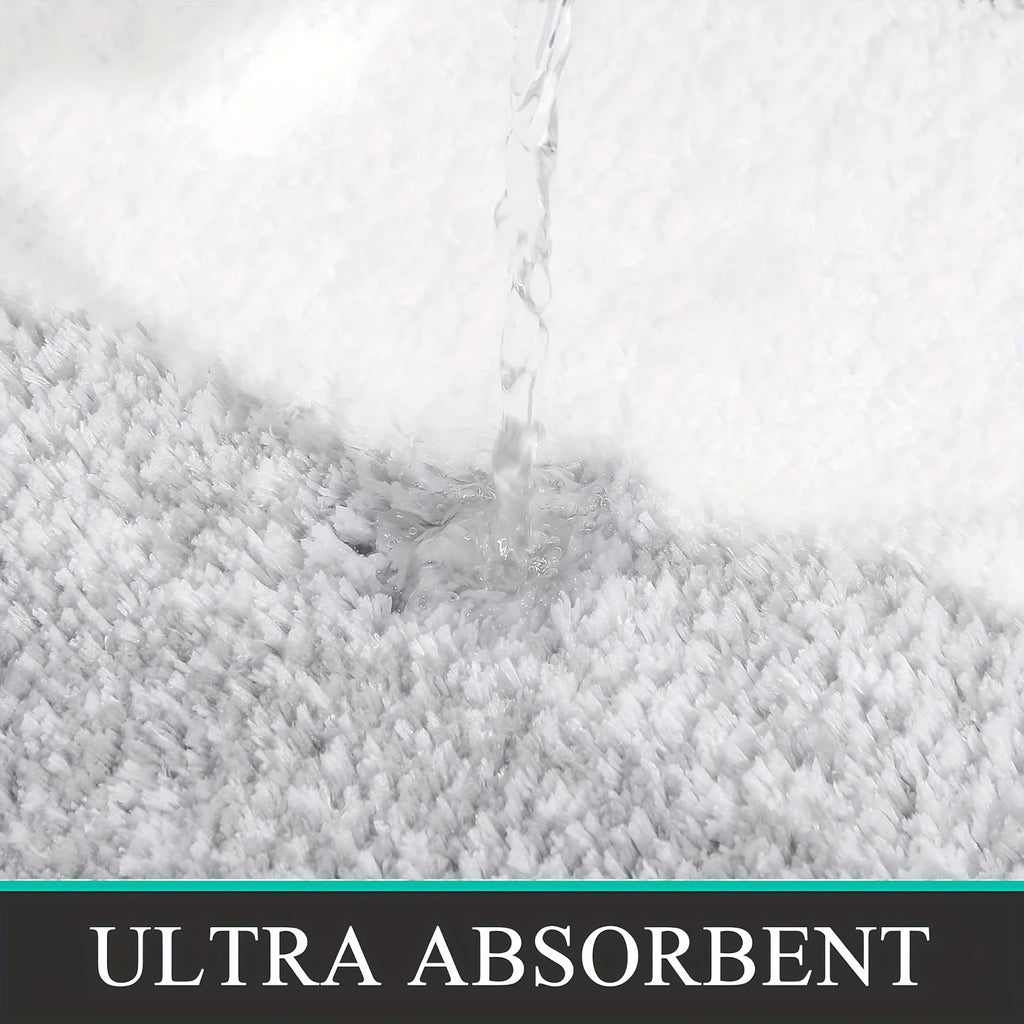 Bathroom Rugs Sets 3 Piece, Non Slip Ultra Soft Bath Mats, Absorbent Microfiber Plush Bath Rugs with U-Shaped Contour Toilet Mat Machine Washable