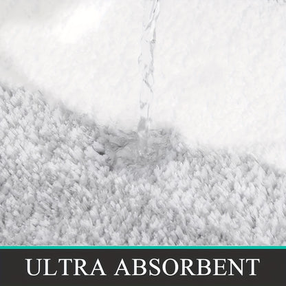 Bathroom Rugs Set 3 Piece Non Slip Ultra Soft Microfiber Bath Mats - Absorbent Plush Bath Rugs with U-Shaped Contour Toilet Mat, Machine Washable