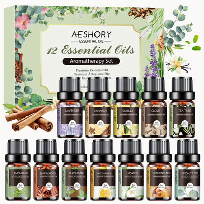 Pure Essential Oils Gift Set – 12 / 20 / 32 Pcs Aromatherapy Kit with Lavender, Tea Tree, Peppermint & More, 5ml Bottles for Massage, Skin Care & Diffuser, Holiday & Father's Day Gift | ShopVora CA