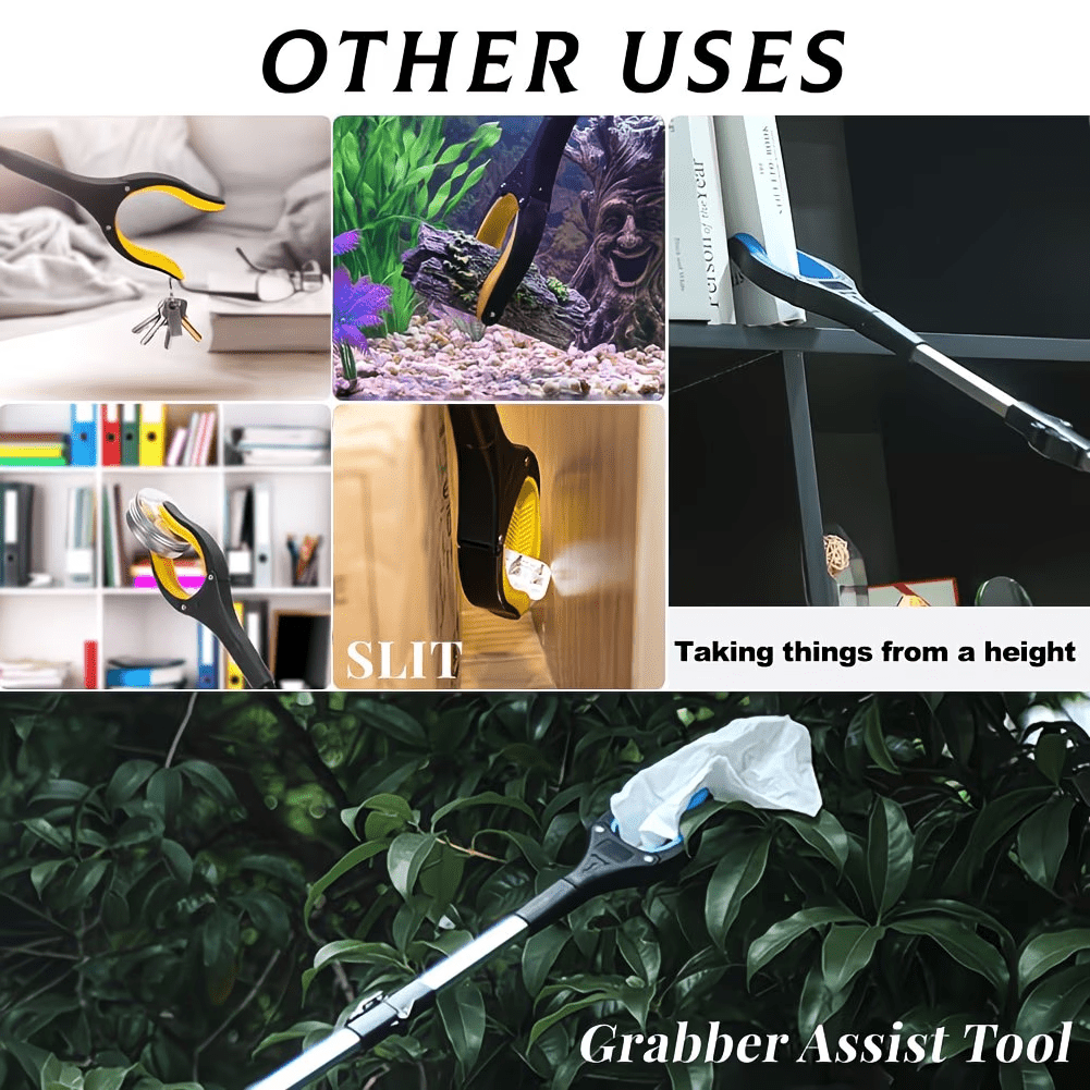 [Father'S Day]Extra Long 43-Inch Heavy-Duty Magnetic Tip Heavy Duty Telescopic Pole with Ergonomic Non-Slip Handle & Folding Mechanism - Lightweight Aluminum Long Reach Grabber for Elderly, Disabled, Commercial/Residential Use - Heavy-Duty Extended Arm wi