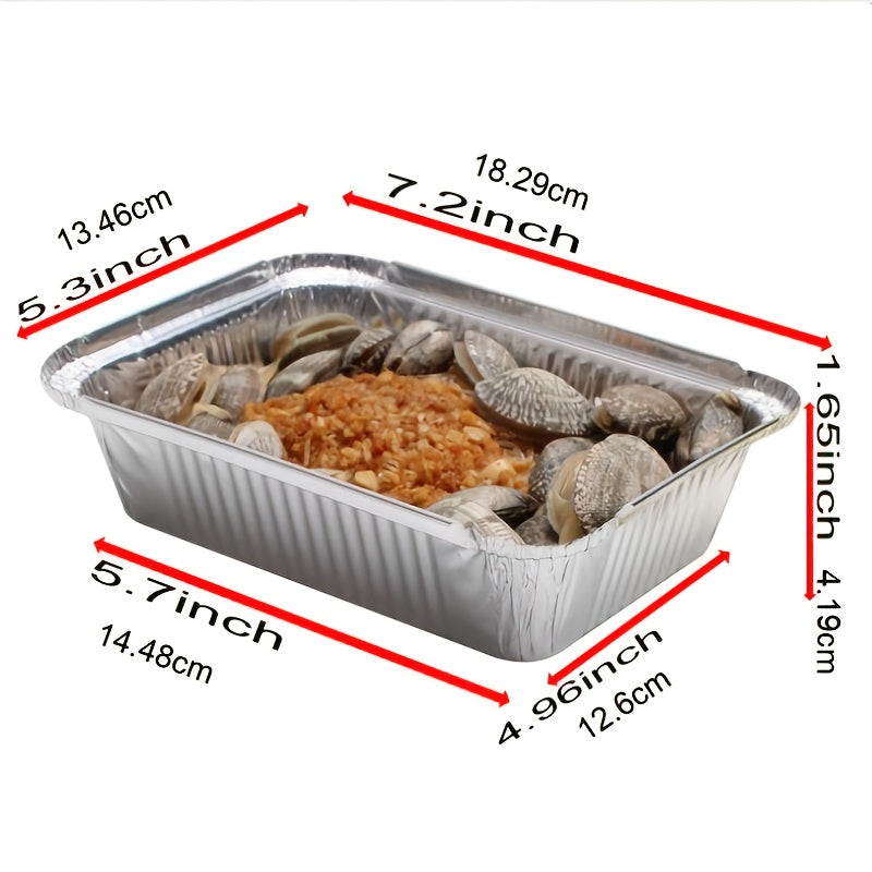 40pcs, 20 Paper Lids and 20 Boxes, Baking Pan Kitchen Accessories, Aluminum Pans with Lids, 7.2" X 5.3" - Disposable Foil Pans with Plates and Cardboard Lids - for Mother's Day, Meal Prep and Freezing, Takeout, Lunch Boxes, Cooking Food