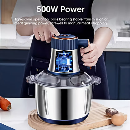 Electric Food Chopper & Processor 5L Stainless Steel – 40,000 RPM Bi-Level Blades, 5-Speed, Vegetable Slicer for Onions Garlic Nuts Meat Dough Fruits – ShopVora CA