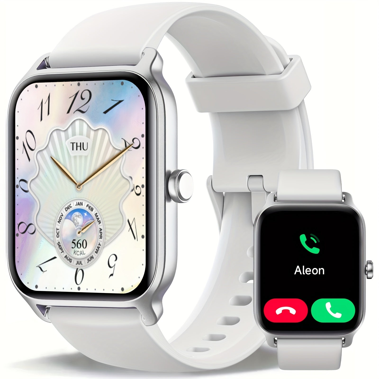 Smartwatch with Built-in Alexa, 1.8" HD Touch Screen, Answer & Make Calls, 100+ Sports Modes, Waterproof Fitness Tracker with Pedometer for iPhone & Android – Smart Watch for Women & Men