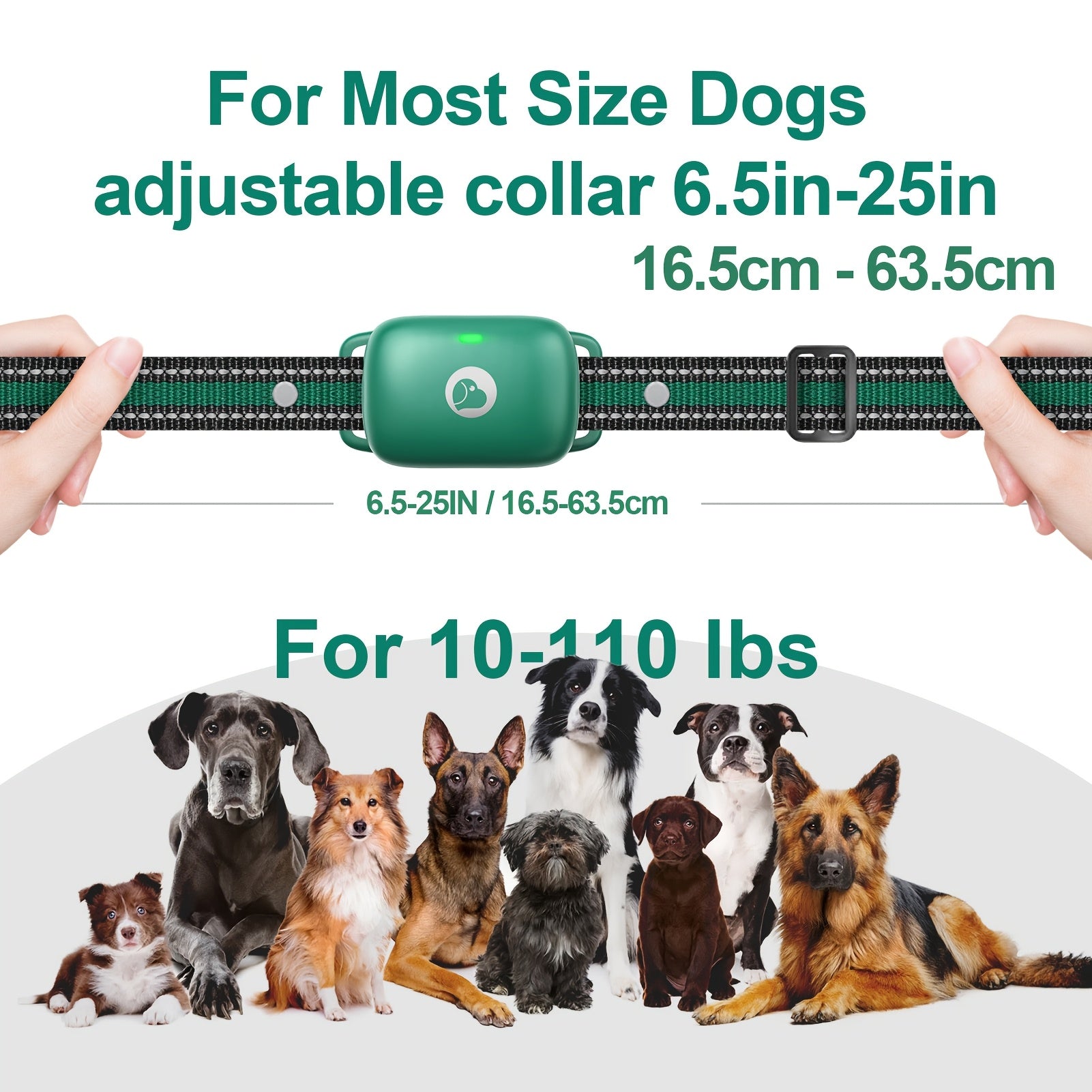 Remote Dog Training Collar with Electric Shock, Vibration & Bark Alarm Suitable for Large/Medium Dogs, Shockproof Collar with Receiver, Training Icons & Modes for Obedience, Tracking, Behavior