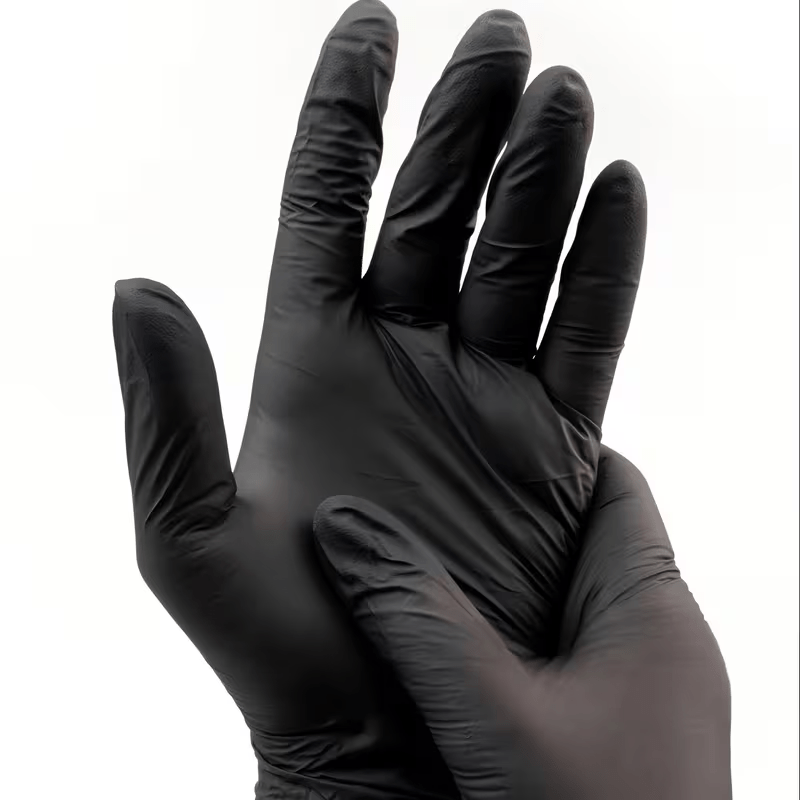 100pcs Black Pure Nitrile Disposable Gloves | Durable, Latex-Free, Extra-Thick Design—Ideal for Kitchens, Tattooing, Beauty Salons, and Bathroom Cleaning—Extra Large, Large, Medium, Small