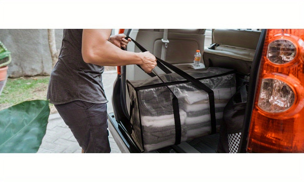 Large Moving Bags & Storage Totes with Backpack Straps Zippers & Handles – Heavy Duty 600D Packing Bags for Relocation College Dorms Seasonal Storage | 2/4/6 Pack