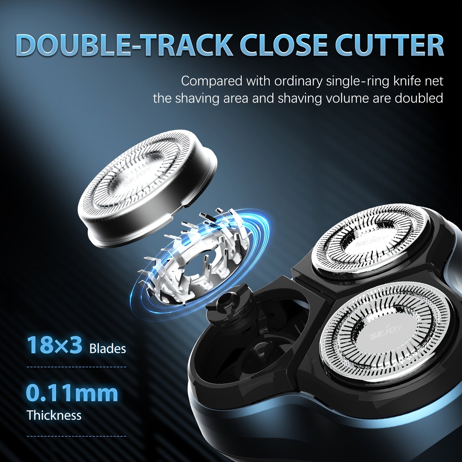 Cordless Electric Shaver for Men: Wet And Dry Rotary Shaver - Quick USB Charging & Gentle on Skin - Includes Pop-Up Trimmer & Precision Blades, Rapid Charging, Ideal Gift