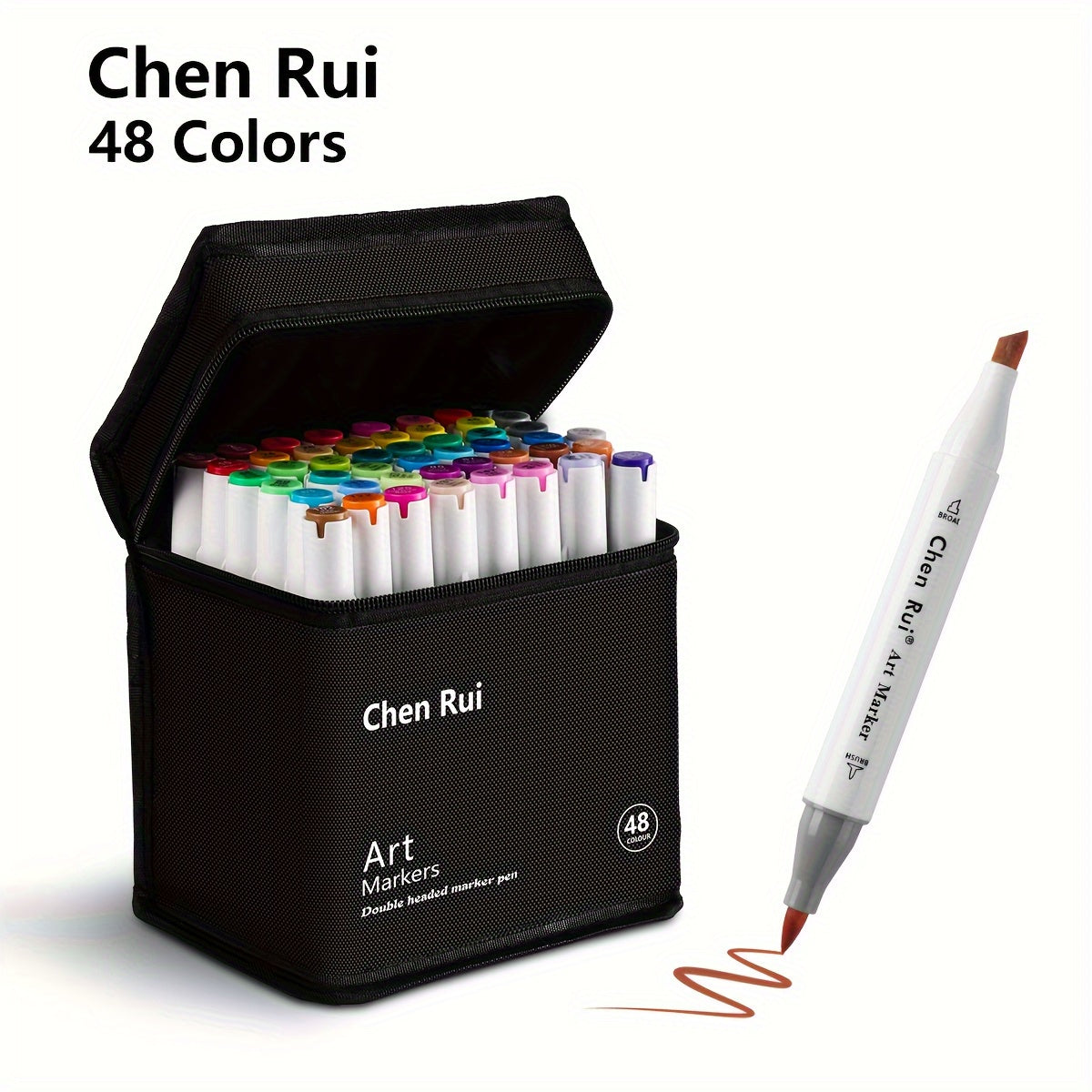 Marker Pens Art Supplies Set 48 to 168 Colors - Dual Tip Soft Brush & Fine Liner for Sketch, Illustration, Painting & Coloring, School Graduation Gift for Students & Artists