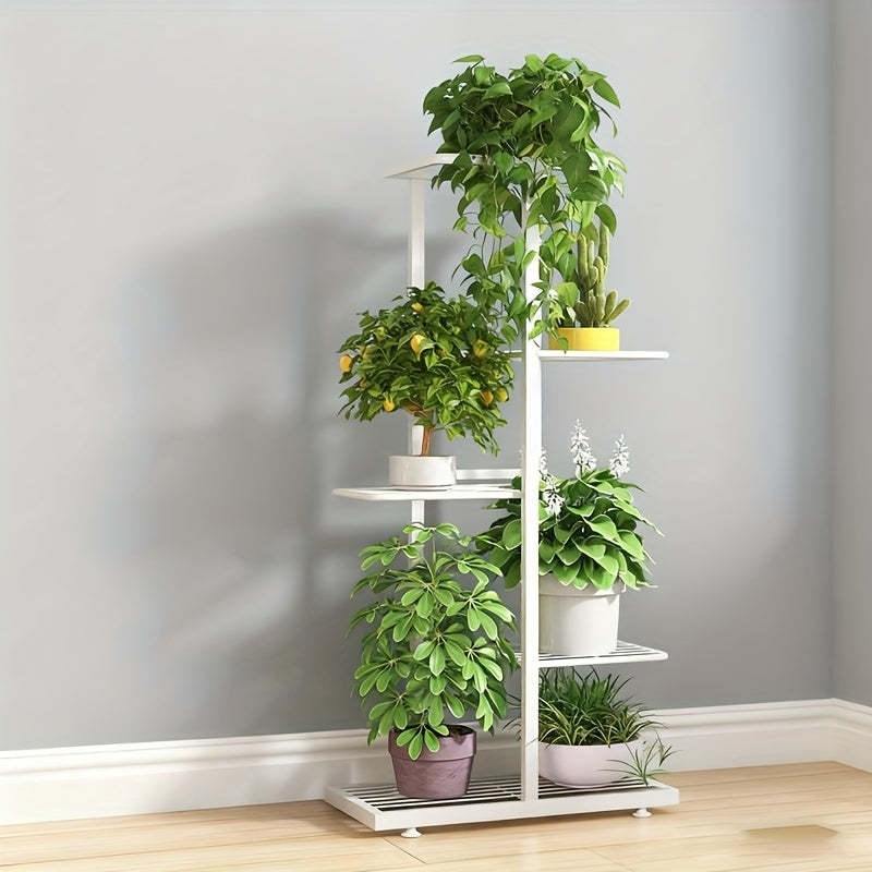 Multi-Tiered Indoor Plant Stand Sturdy Metal Flower Shelf with Wide Base - Space-Saving Vertical Plant Rack for Home Garden Decor, Patio, Balcony & Living Room