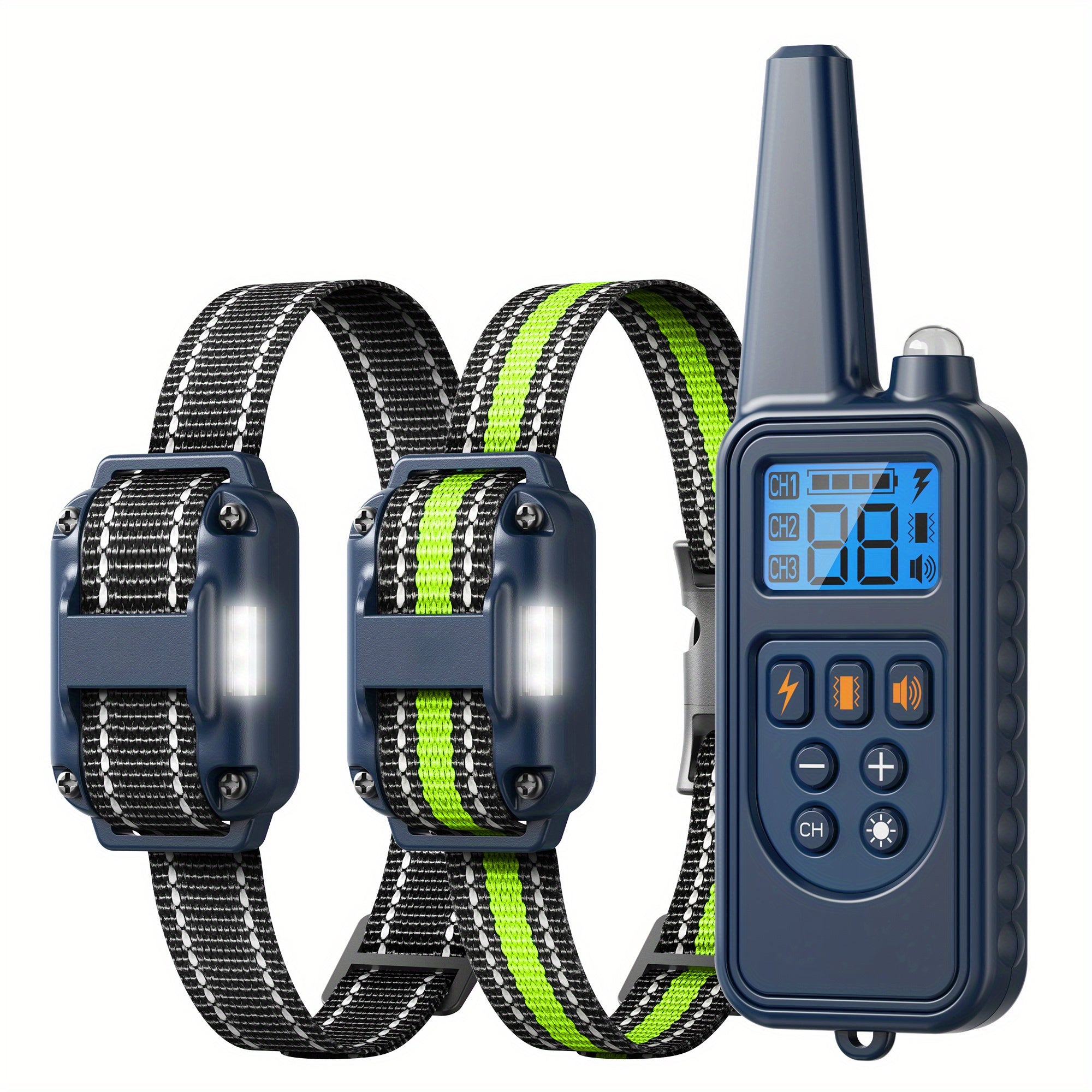 Remote-Controlled Dog Training Collar with a Range of 2600 Feet, Featuring Four Training Modes: Beep, Vibration, Safe Shock, And LED Light, Along with Three Receivers