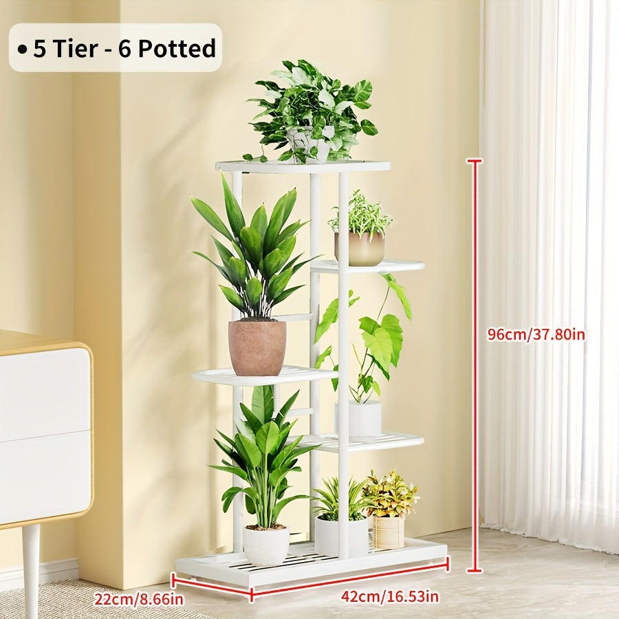 Multi-Tier Iron Plant Stand with Flower Shelf – 4, 5 & 6 Layer Indoor Outdoor Planter Rack for Potted Plants, Balcony, Patio, Living Room & Garden Display