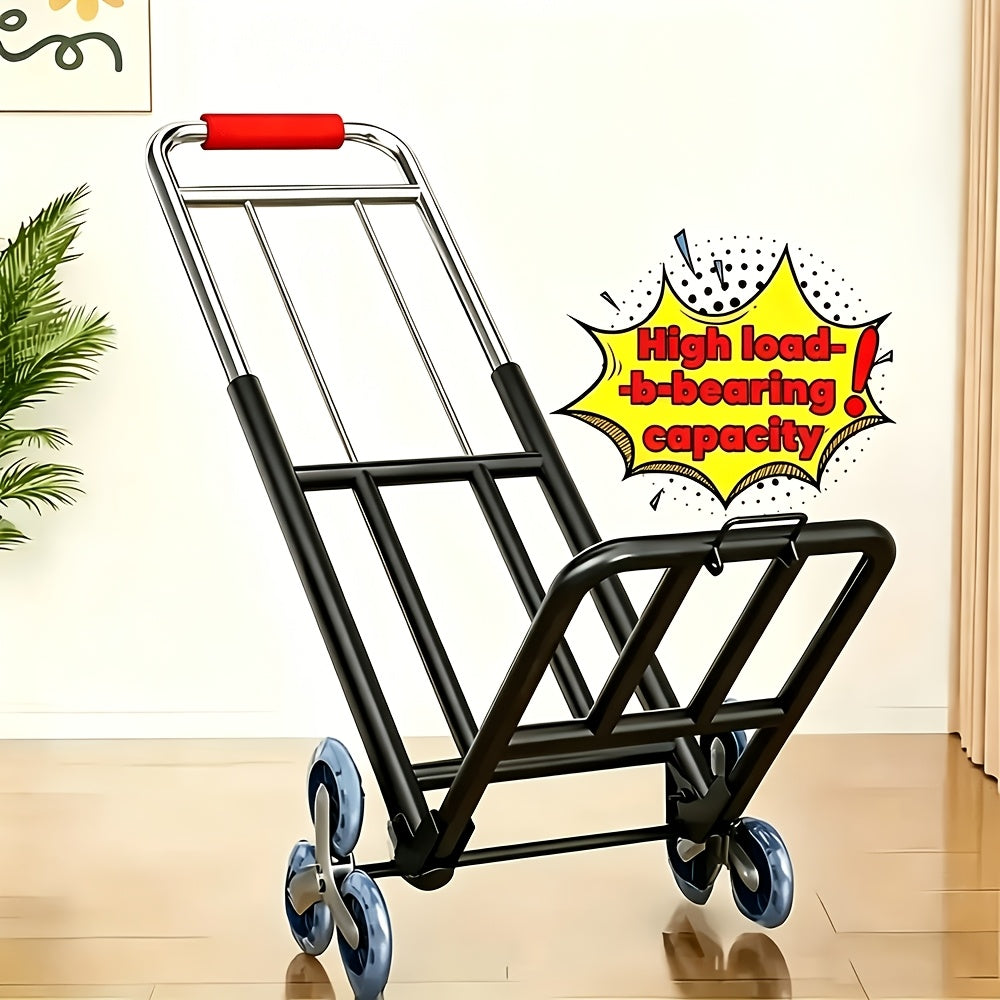 Stair Climbing Hand Truck, Heavy Duty Folding Trolley Cart, Portable Stair Climber Dolly For Moving, Shopping, Warehouse & Home Use, Load-Bearing Utility Cart