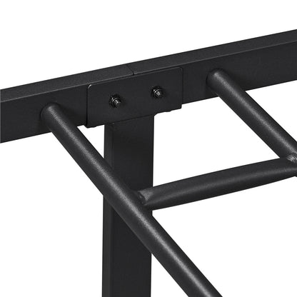 Metal Platform Bed Frame Vertical Bar Headboard Minimalist Farmhouse Metal Bed Foundation with Underbed Storage Twin Full Queen Size for Guest Room Loft Condo Apartment Bedroom Canada