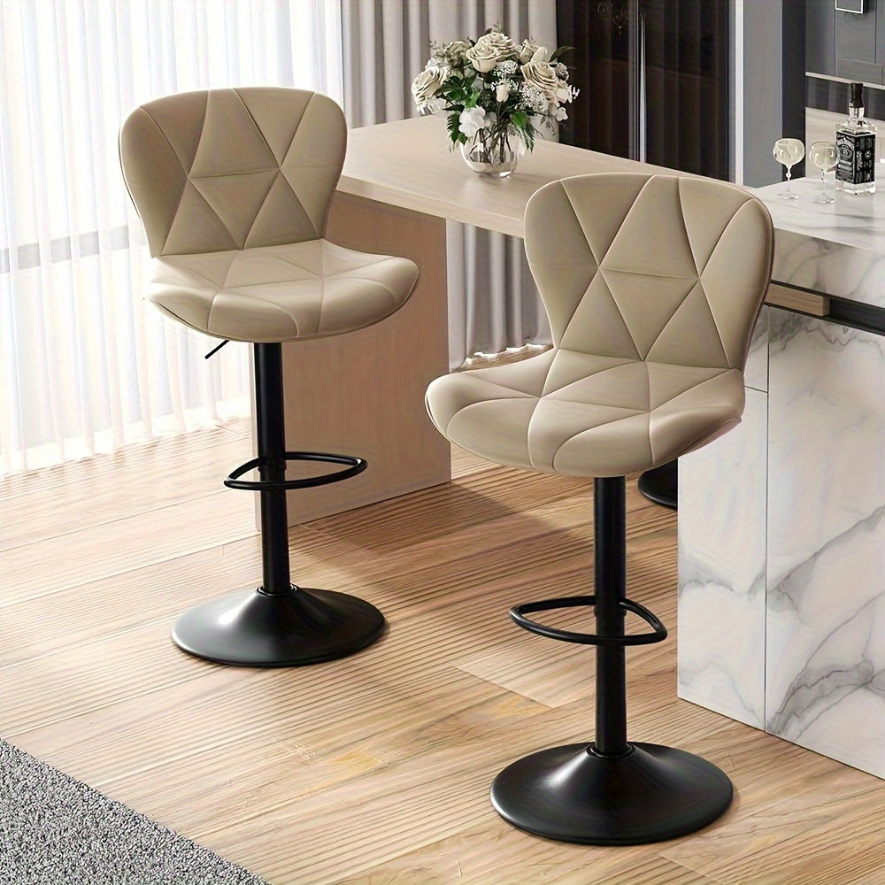 Adjustable Swivel Bar Stools Set of 2 or 3 Modern Faux Leather with Back Support Counter Height Kitchen Island Stools - Canada