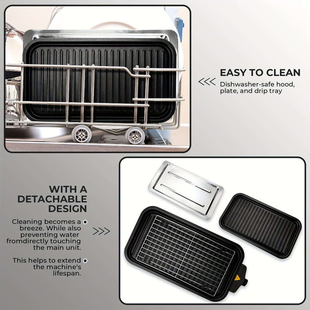 Smokeless Electric Grill, Indoor Grill with Removable Non-Stick Plate, Indoor Grill, Kitchen Must Haves, 1700W, Portable BBQ Grill, Electric Griddle, Best Quality Items, Dishwasher Safe, Hot Pot, Cooking, Gifts, Gift Ideas, Perfect Gift for Christmas