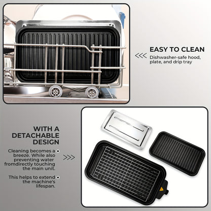 Indoor Electric Grill 1700W Smokeless with Removable Non-Stick Plate – Portable BBQ Griddle for Hot Pot, Home Cooking & Entertaining, Dishwasher Safe | ShopVora CA