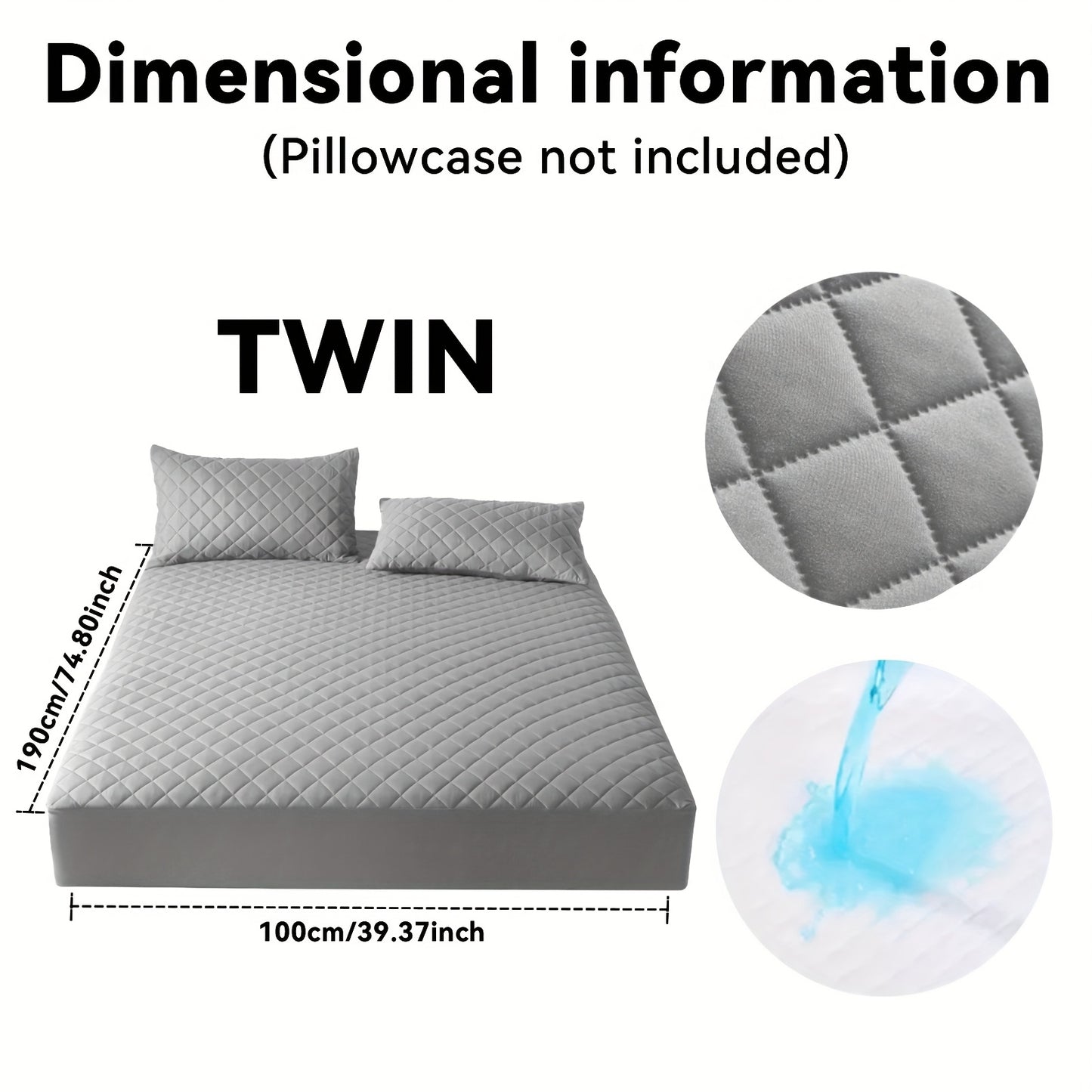 Waterproof Mattress Protector Set 2/3pcs, Thick Deep Pocket 9-15" Fitted Sheet & Pillowcase, Soft All-Season Bedding, Machine Washable – Twin Full Queen King, Multiple Colours