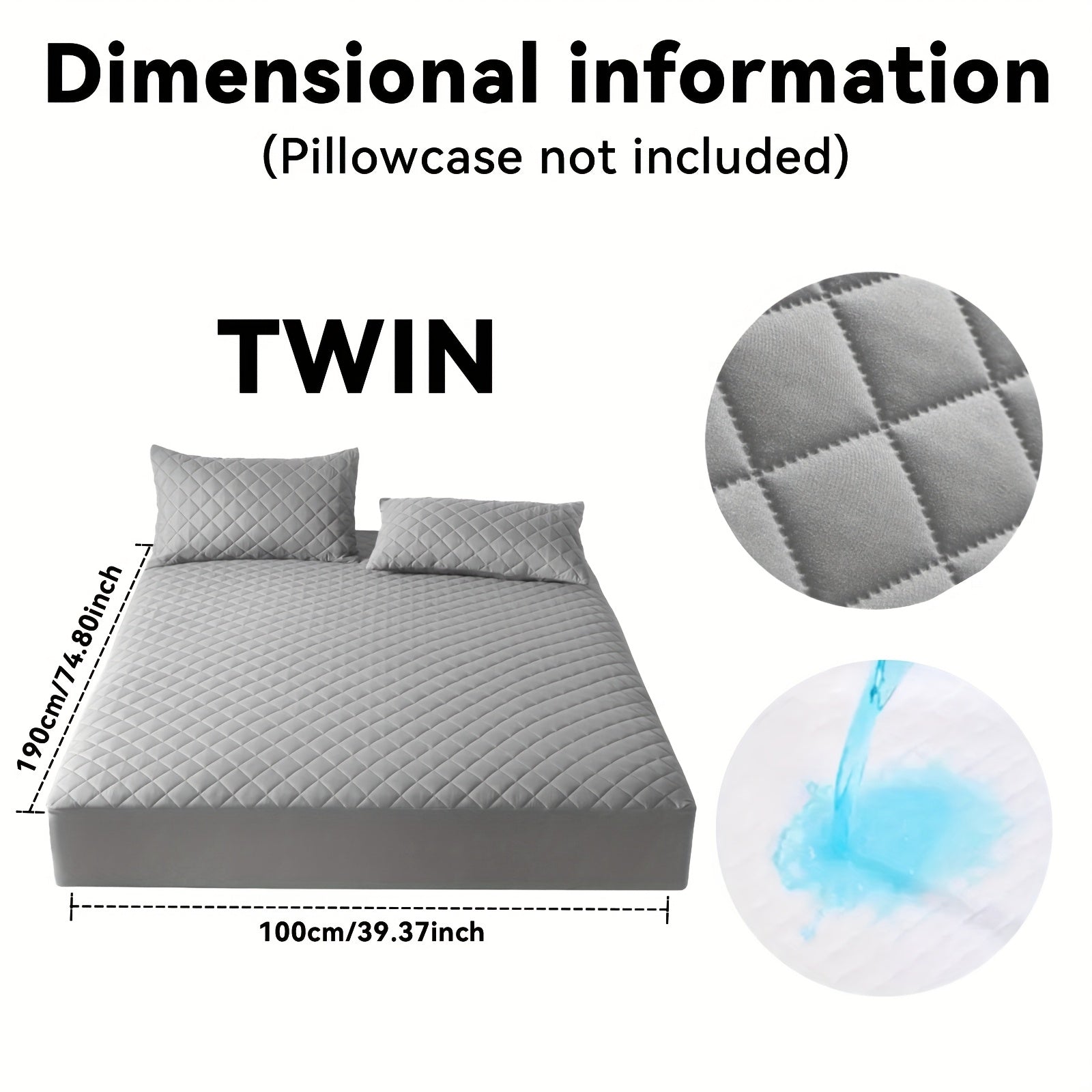 Waterproof Mattress Protector Set 2/3pcs, Thick Deep Pocket 9-15" Fitted Sheet & Pillowcase, Soft All-Season Bedding, Machine Washable – Twin Full Queen King, Multiple Colours
