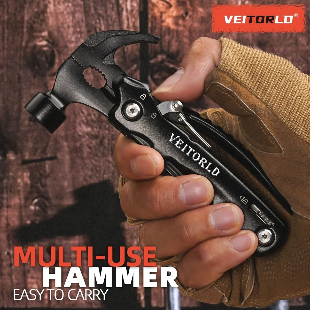 12-In-1 Survival Hammer Multitool | Hammer, Pliers, Screwdrivers And Bottle Opener | Compact Outdoor Tool for Camping, Hiking, Emergencies | Durable Gift for Men, Dad, Outdoorsmen | Hunting And Survival Gear Essentials, Valentine'S Day Gifts