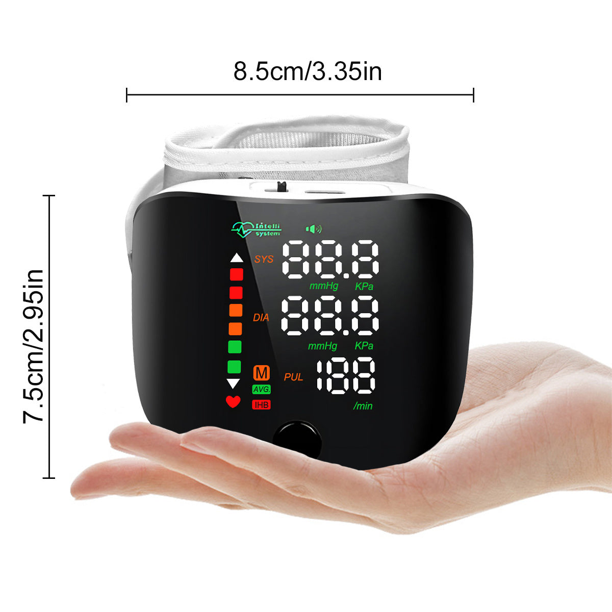 1pc Wrist Blood Pressure Monitor with LCD Display, Adjustable Cuff, Pulse Rate Detection & Irregular Heartbeat Alarm - Blood Pressure Measurement | USB Charging | Sound Playback Function, The Best Gift for Family And Friends
