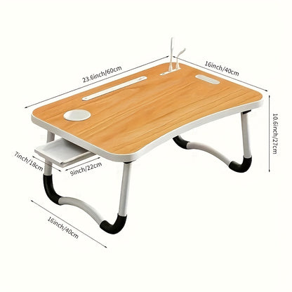 Extra Large Portable Laptop Folding Desk – Adjustable Bed Table Tray Stand for Reading, Writing & Eating on Bed, Sofa or Floor, Sturdy No-Assembly Study Table, Perfect Holiday Gift