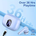 Wireless 5.3 Earbuds Featuring Rich Bass Sound, 36 Hours of Playback, LED Charging Case, ENC Noise-Canceling Microphones, Compatible with Android And Ios Devices