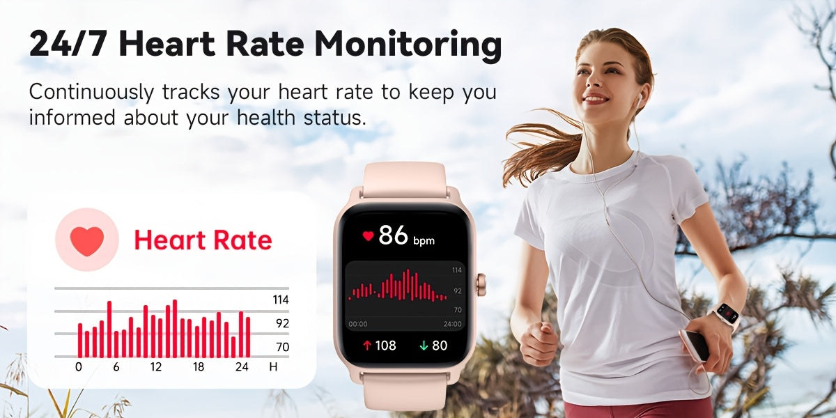 Mother'S Day Gift, FAWEIO Smartwatch For Women Men (Answer/Make Calls), 1.8" Full Touch HD Screen Smart Watch, Built-in Alexa, 100+ Sports Modes, WaterProof, Fitness Activity Tracker Pedometer, For IPhone & Android